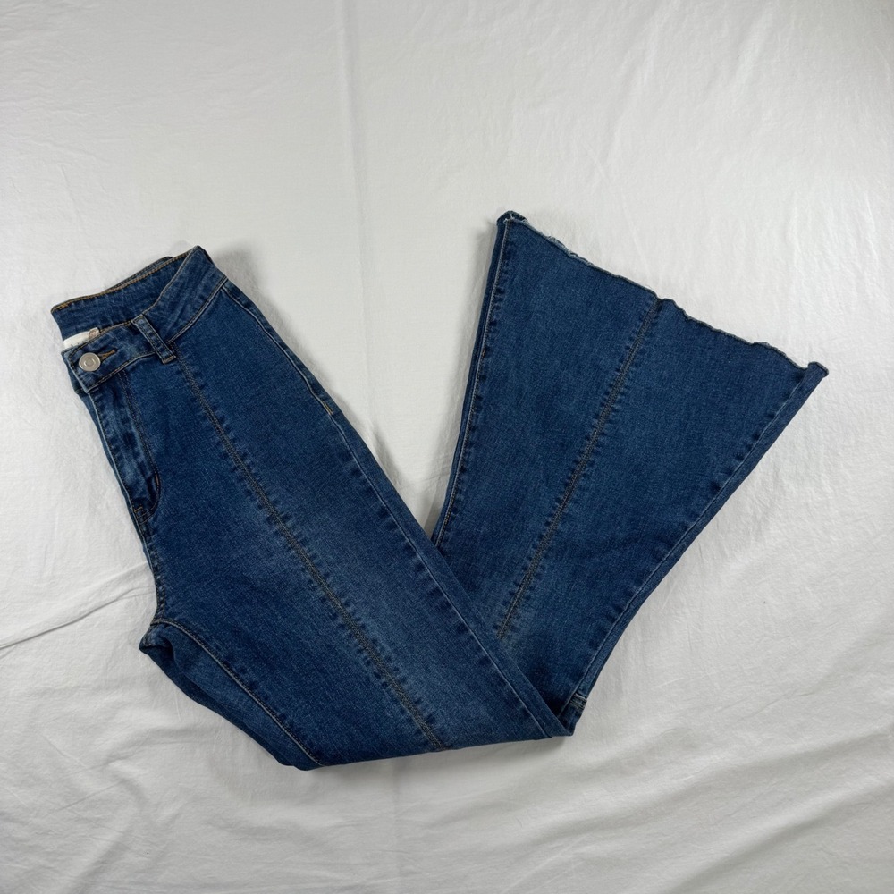 Altar'd State Women's Size XS‎ Blue High Rise Seamed Flare Bell Bottom Jeans